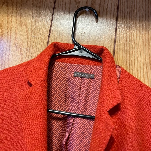 J. McLaughlin Orange Blazer Size 4 - Picture 4 of 8